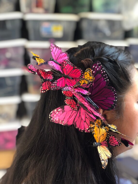 Elegant Butterfly Fascinator Headband Feather Flower Tea Party Hat Boho Butterfly Headband Butterfly Pavilion Fascinator Spring  main image 4