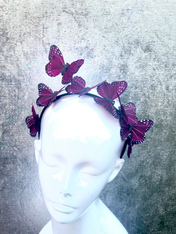 Purple Butterfly Headpiece, Simple Purple Headband, Purple  display picture 1