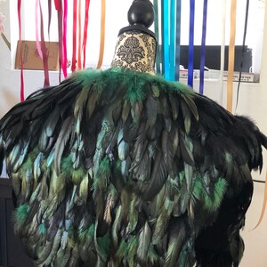 Animal Armor Feather Cape shaman Costume Cape Samhain festivity viking wedding Feather cape masquerade Ball image 3