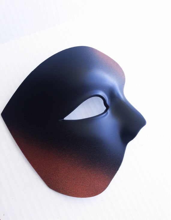 Burnt Orange Masquerade Mask MENS Halloween Mask Wedding Mask Etsy