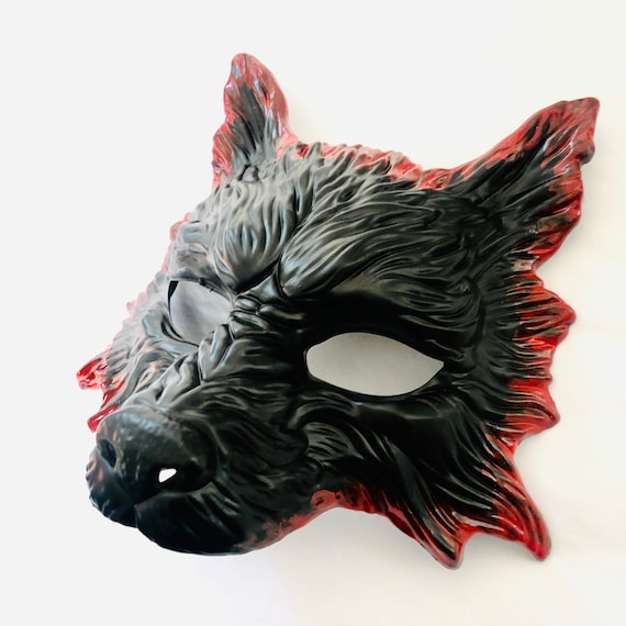 Maschera di Halloween insanguinata, maschera da lupo mannaro per