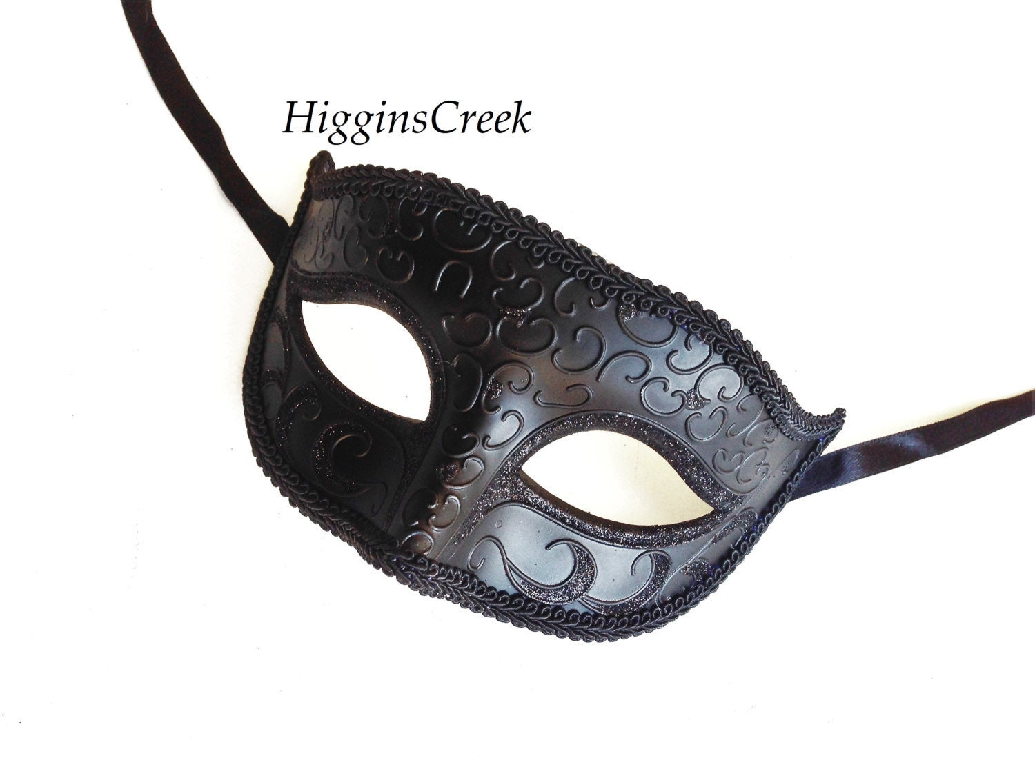 Black Mens Masquerade Mask Simple Mask For Men Etsy