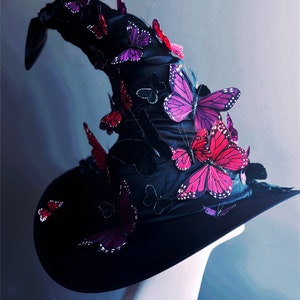 Halloween Witch Costume Women Whimsical Black Pointy Wide Brim Witch Hat