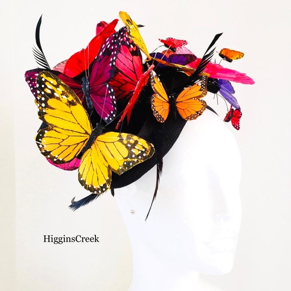 Butterfly Derby Hat Polyester Tea Party Fascinator with Hair Clip for Women Amazon.com: Zinniday Black Butterfly Derby Hat - 2026  main image 4