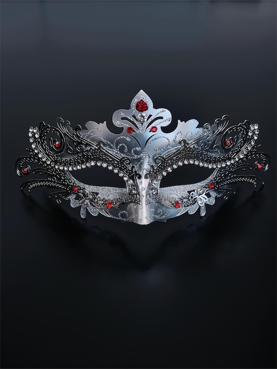 Venezianische Party-Masken Aus Metall – 2 Stück, Mit Strasssteinen, Schwarz, Für Karneval & Kostümpartys