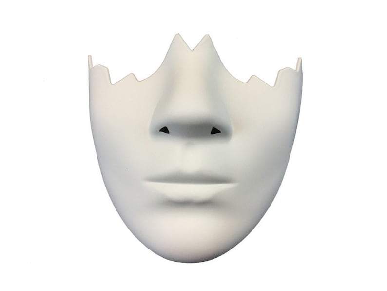 DIY MASKE - Halbes Gesicht / rissiges Gesicht, Rohmasken für Selbermachen, weiße einfarbige Masken für Erwachsene No eyes Mouth guard