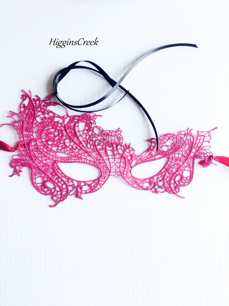 Blush Pink Lace Masquerade Mask for women studded with rhinestones, Custom masquerade mask in all colors and embellishing image 2