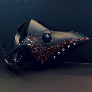 Plague doctor mask leather plague mask halloween mask with goggles gears adjustable buckle image 3
