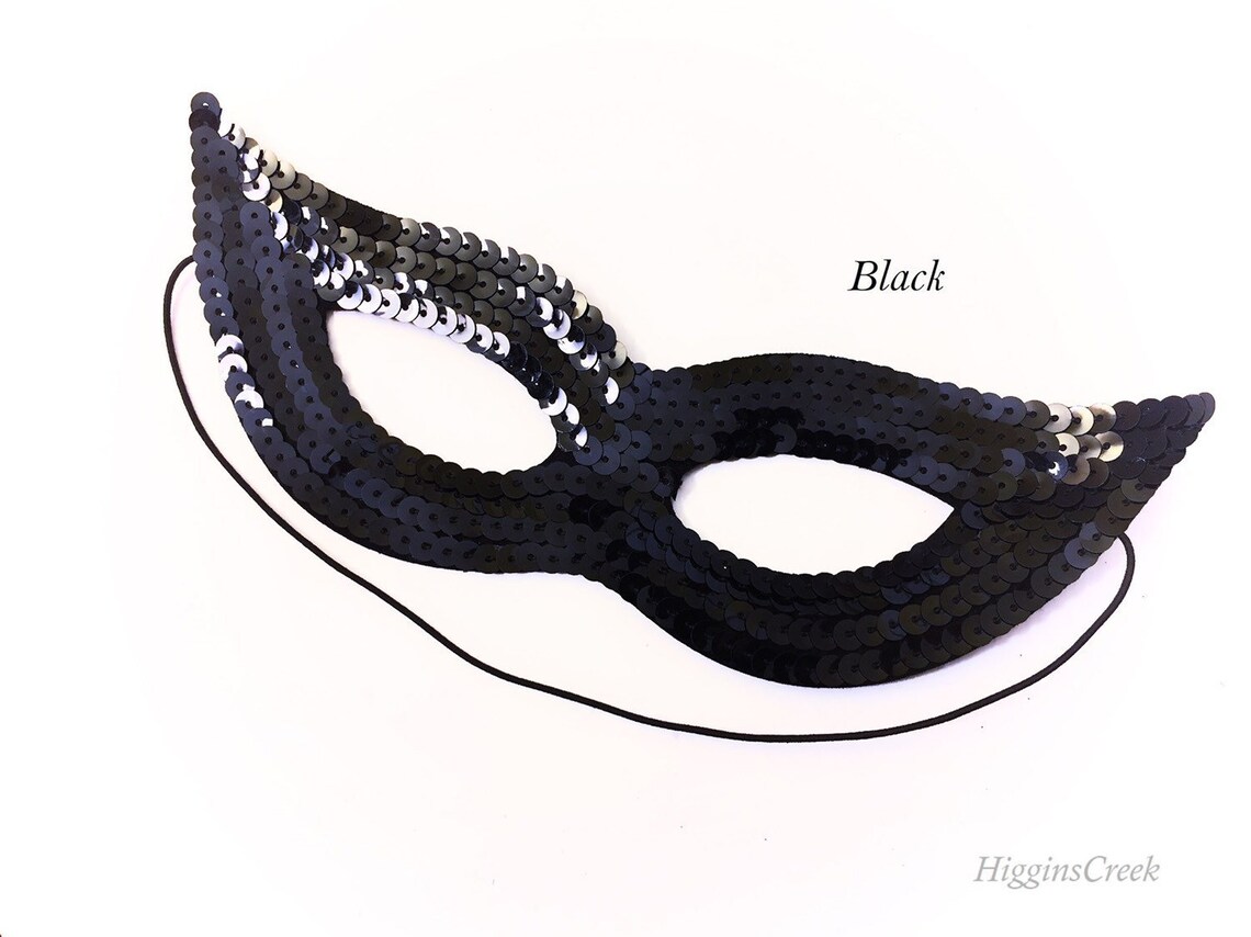 Women Cat Eye Mask L Sequins Dance Mask Black L Sequin Womens Etsy