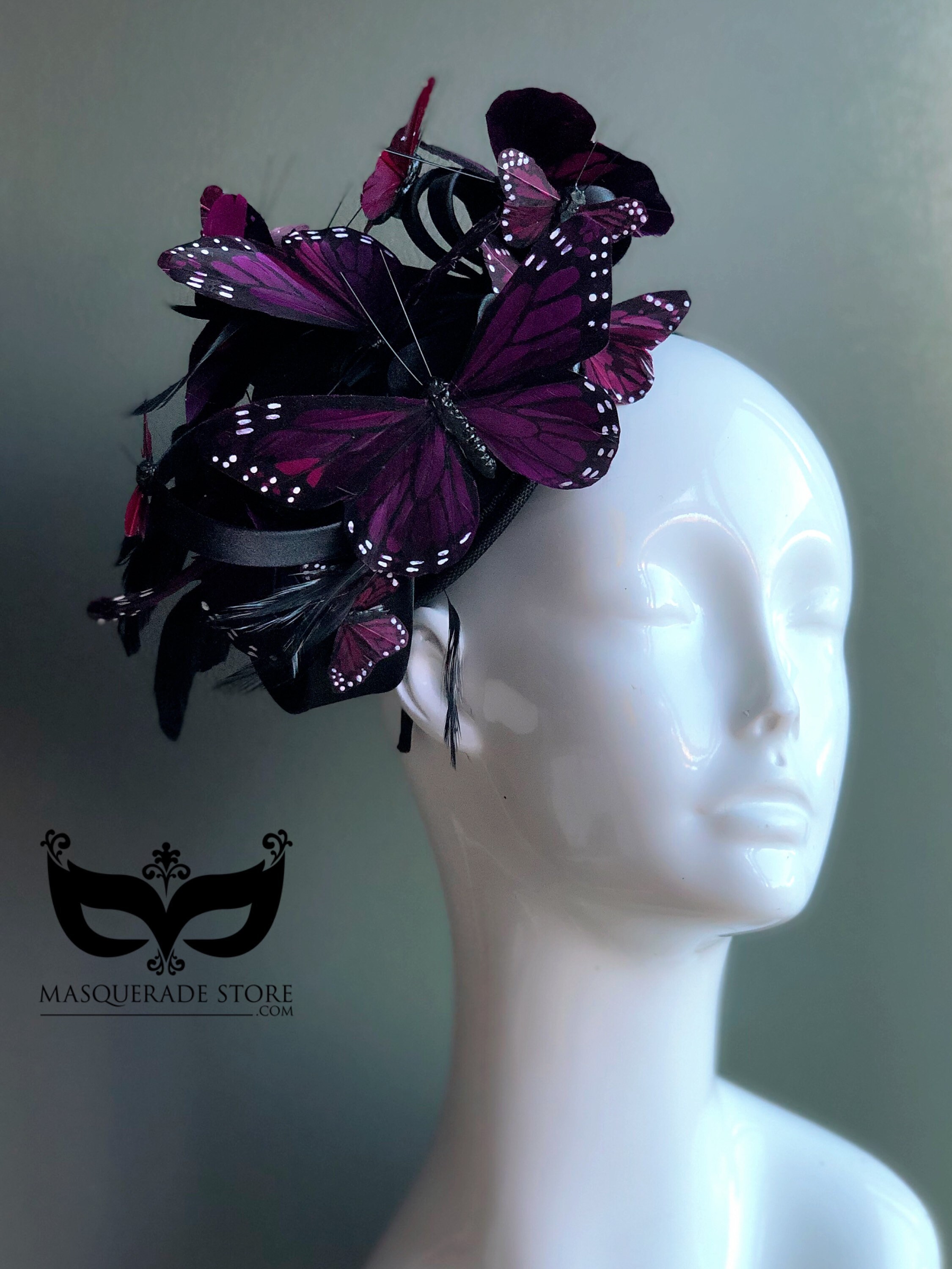 9754 Butterfly Headband Fascinator Hat For Women Girls, Monarch Derby Butterfly Derby Hat - Etsy main image 3