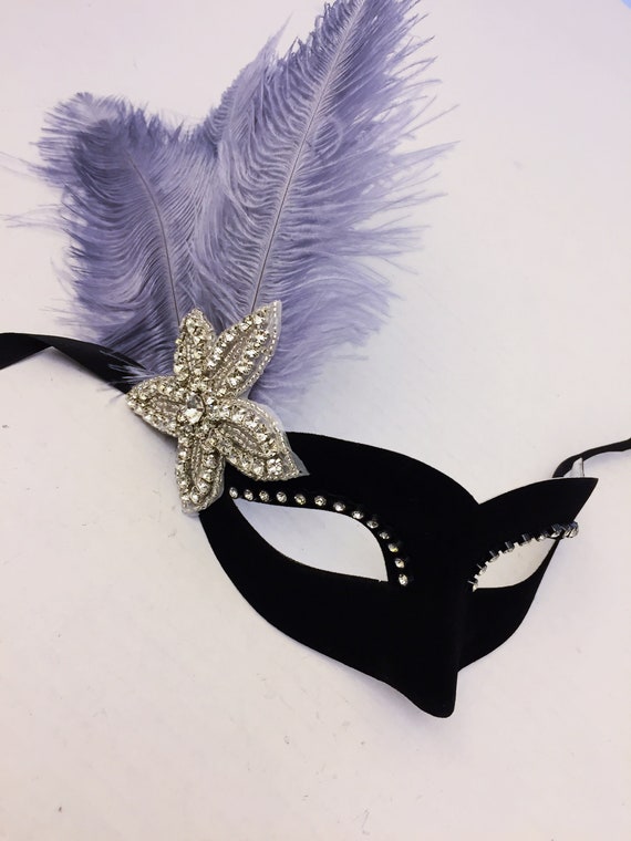 Soft Fabric Masquerade Mask Crystal Jewels Venetian Prom Black Silver Pink