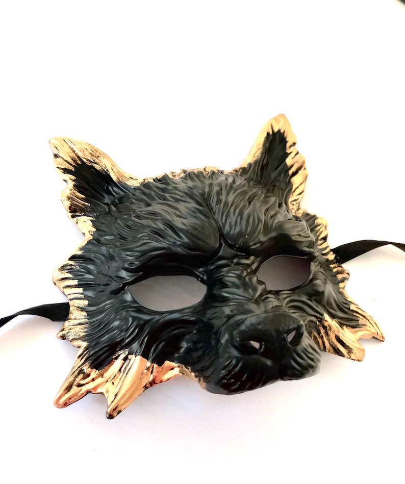 Black Werewolf Mask Halloween Werewolf Costume Mask Wolf Mask Etsy