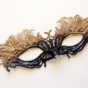 Halloween Mask, Party Mask, Black Eye Mask, Lace Mask, Venetian Mask, Masquerade Black and White Mask with Shimmer and Diamonds