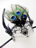 Goddess Masquerade Mask with Chains, Venetian Metal Mask with Crystals, with FEATHERS 