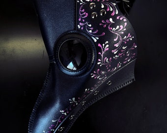 Plague Mask Filigree - Plague Doctor Mask - Black/Purple - Adult