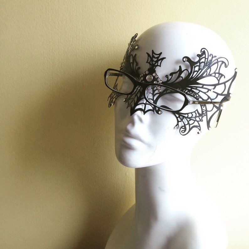 Women's Masquerade Mask to wear with glasses Halloween Etsy