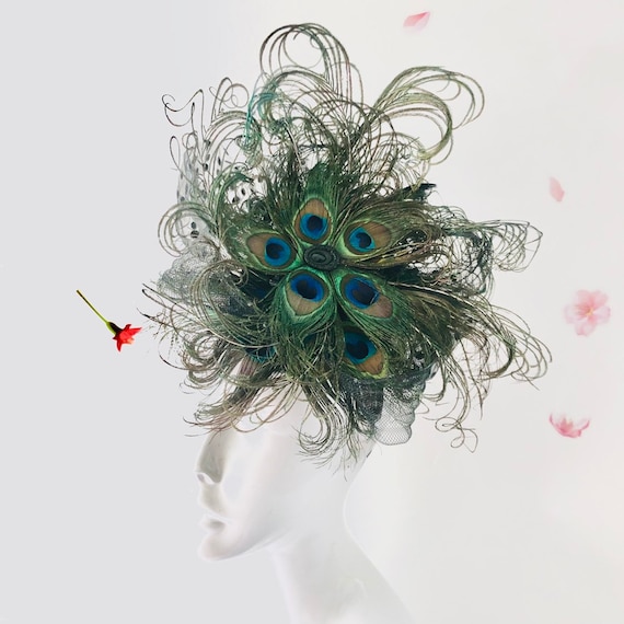 Fascinator Woman Peacock Feather 