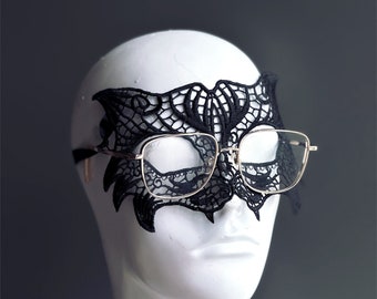Men's Lion Masquerade Mask Lace Mask Masquerade Party  - Adult - Black