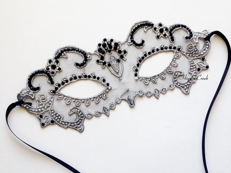 Sexy Lace mask for women with studded crystals masquerade mask image 3