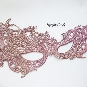 Blush Pink Lace Masquerade Mask for women studded with rhinestones, Custom masquerade mask in all colors and embellishing image 3