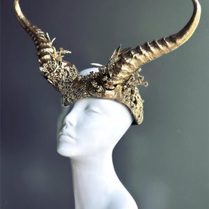 Gold Animal Horn Headpiece, Horn Headband, Woodland Creature, Forest Animal Horns, Photoshoot Prop, Animal Costume, image 5