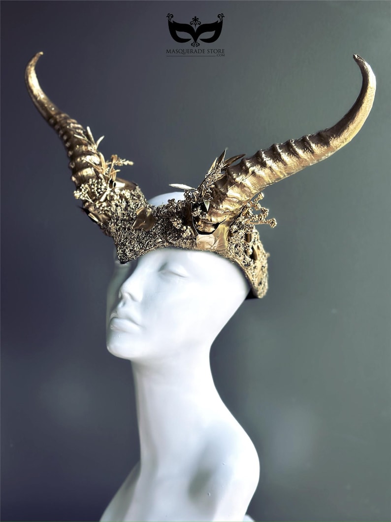 Gold Animal Horn Headpiece, Horn Headband, Woodland Creature, Forest Animal Horns, Photoshoot Prop, Animal Costume, image 5