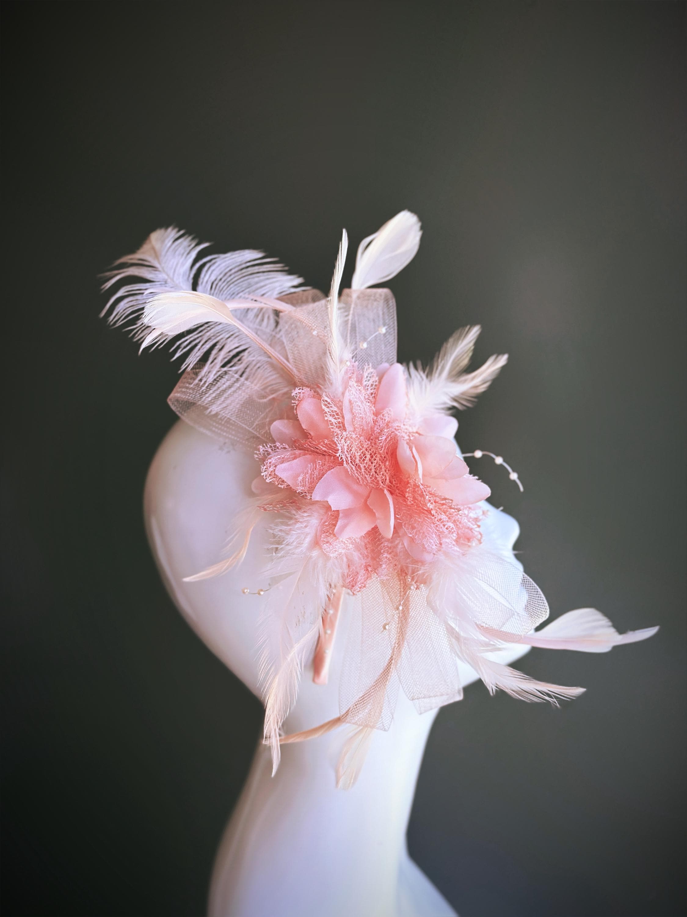 Peach Feather Fascinator - Etsy