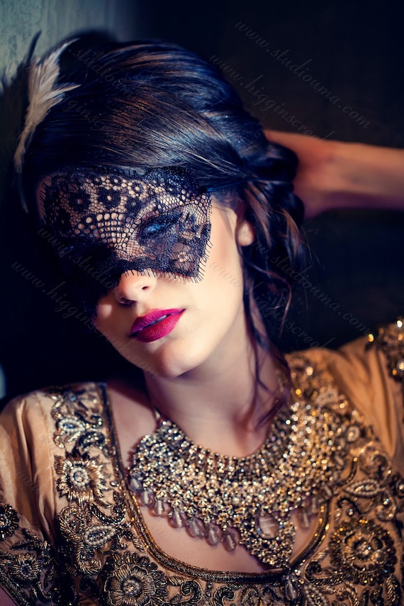 Masquerade Mask, Sexy Lingerie Lace Mask Black Women Fashion