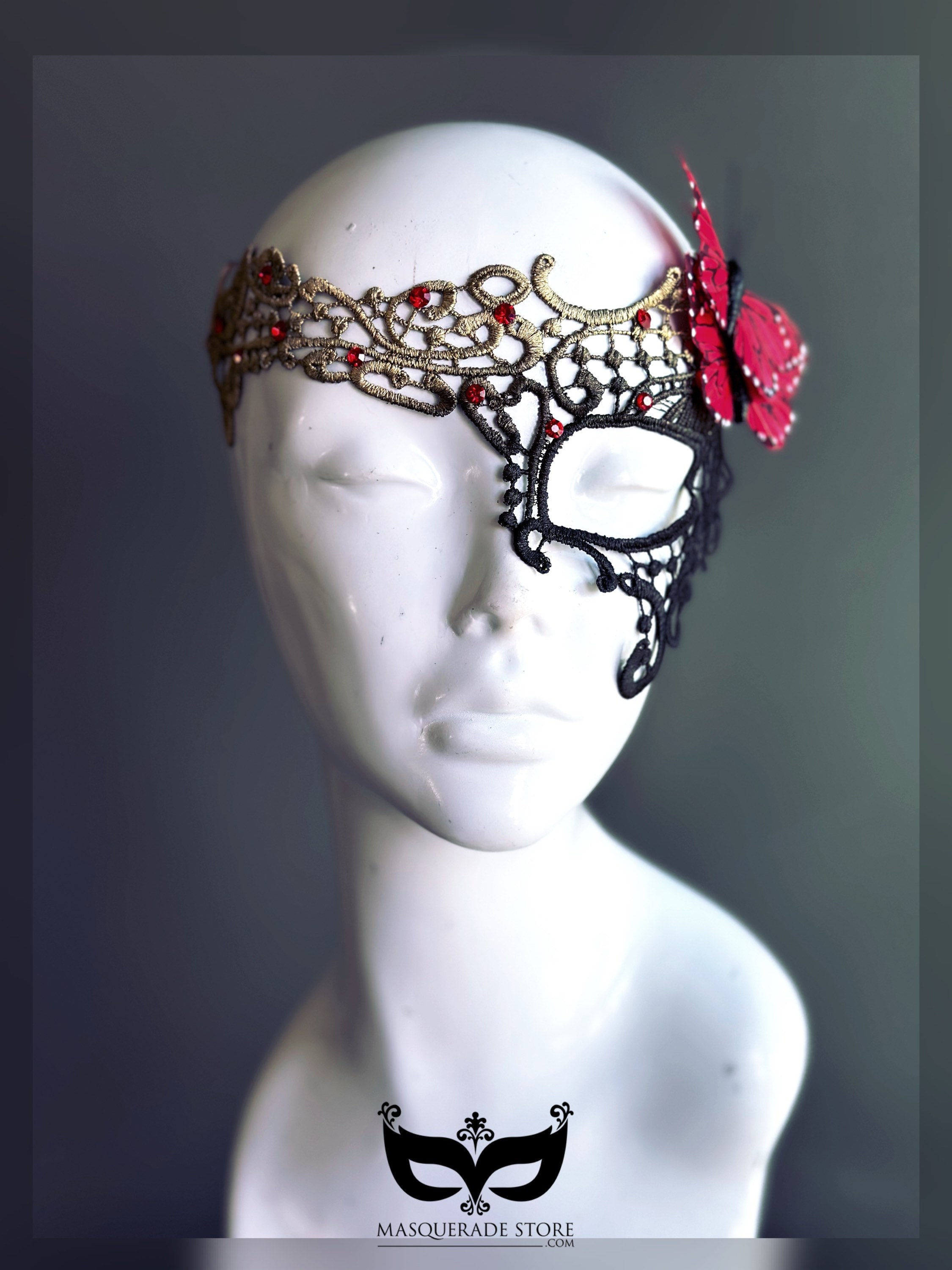 Red Masquerade Mask Women Lace Mask, Masquerade Party Mask, Masquerade ...