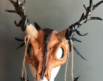 Samhain Witch headdress, Gaelic festival skull crown, druid headdress, wicca Skull Headpiece, pagan ritual Skull