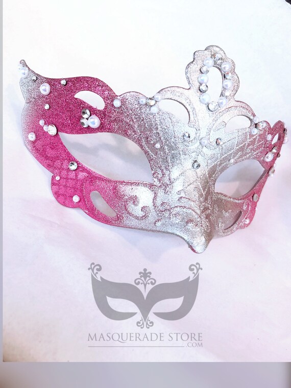 Pink Princess Mask Kids Masquerade Mask Kids Princess Costume Etsy