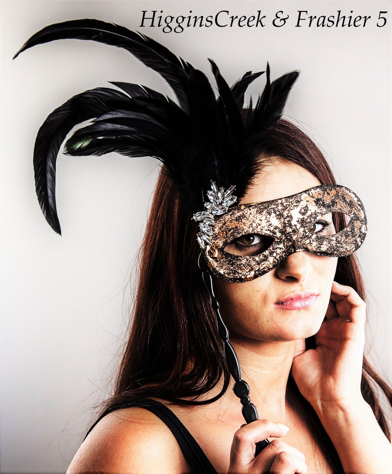 Masquerade Stick Mask Handheld Mask Gold Prom Mask Prom Etsy