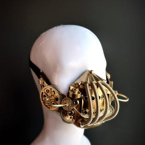 Gold cosplay respirator steampunk respirator mask cyberpunk gas mask mouthguard