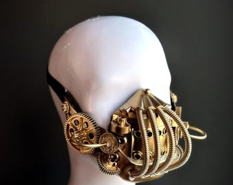 Steampunk Respirator Gas Cosplay Mask - Gold