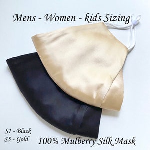 Silk Mask SALE Silk face mask Nose Wire 4 Layer Mulberry Silk Fabric Masks