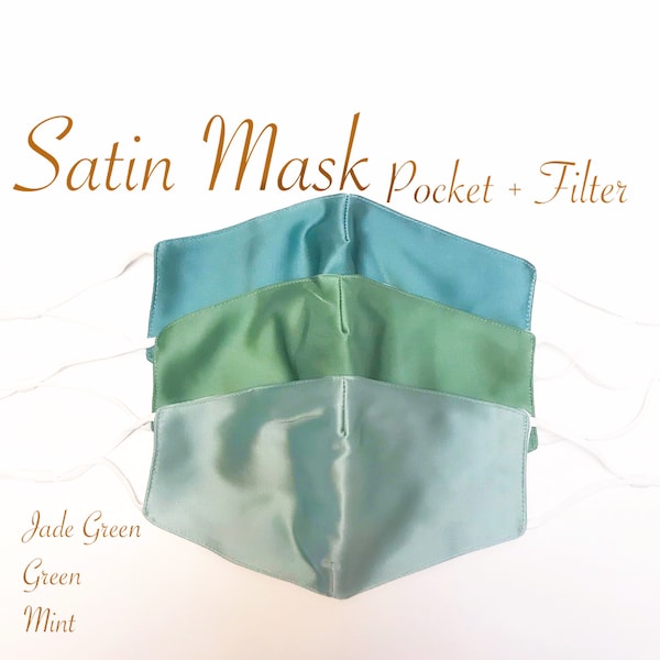 mint green face mask Green silky soft satin masks wedding bride beidesmaid masks