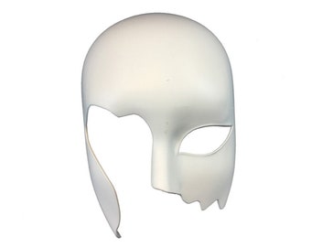 DIY MASK - blank masks Cracked Face / Half Face, Blank masks for do it yourself projects, Adult white plain masks