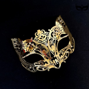 Gold Damen Fuchs Maskerade Maske, Fuchs Kostüm Maske, Halloween Kostüm Maske, Halloween Party, Maskerade Party, Katzenmaske, Katzen Maskerade