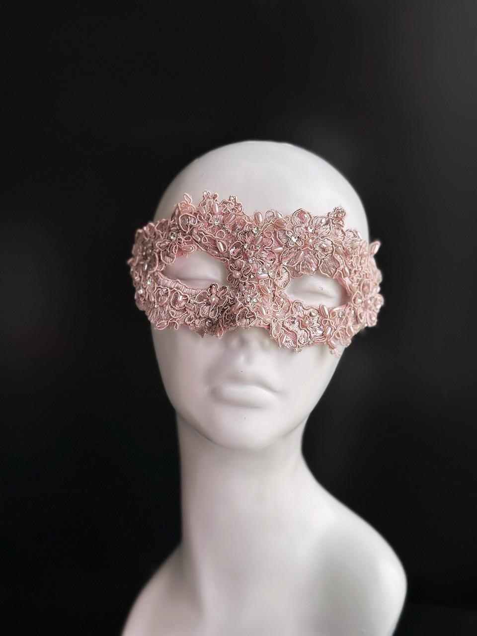 Elegant Rose Pink Venetian Masquerade Ball Mask With Rhinestones - Etsy