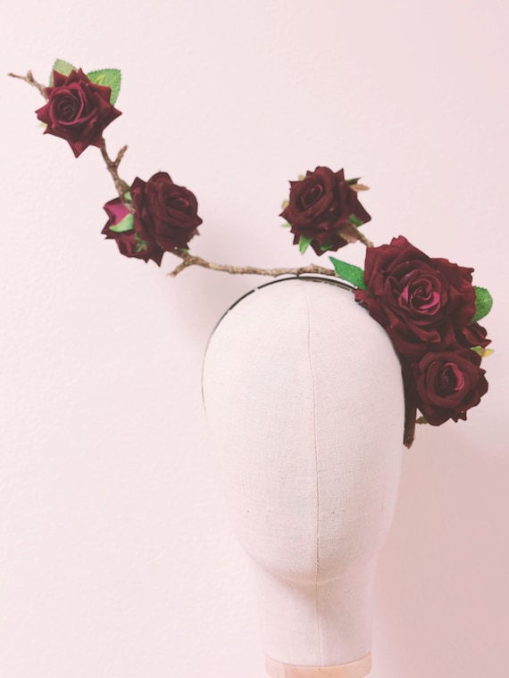 Elegant Burgundy Floral Fascinator GIBZ Women main image 3