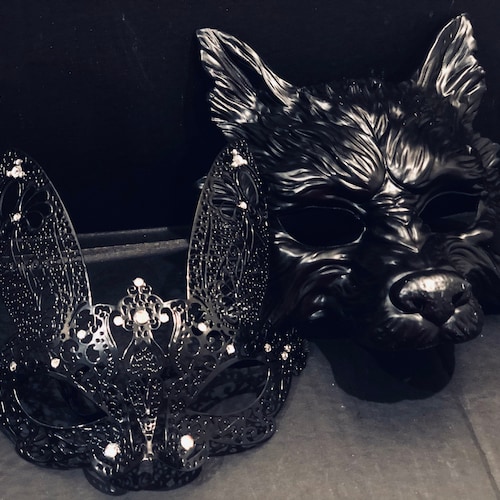 Details about   All Black Humble Hungry & Scary Wolf Mask Unisex Resin Masquerade Mask 