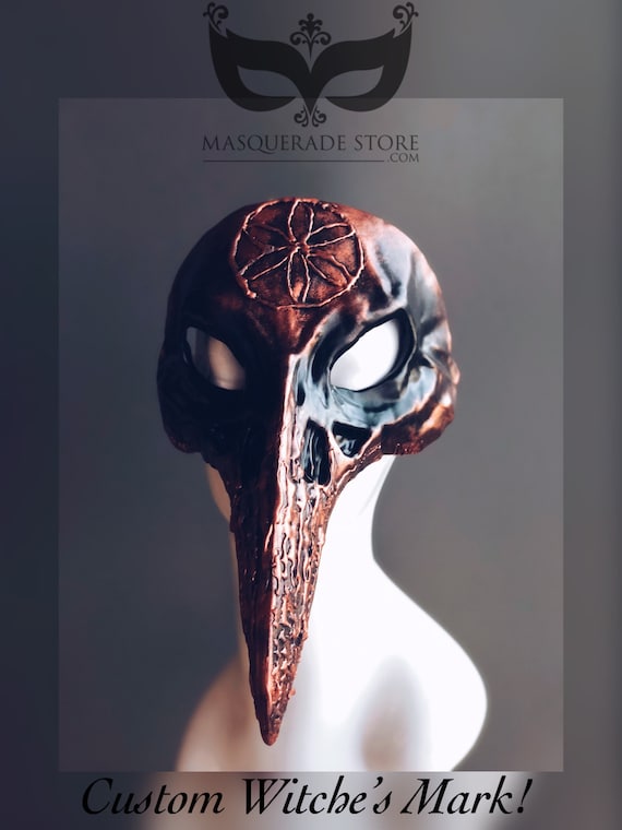 Crow Skull Witches Marks Daisy Wheel Pagan Witch skull mask ritual skull headdress