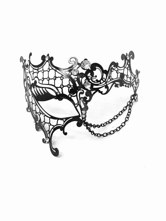 Sexy Black Masquerade mask women Metal Mask Halloween Mask Etsy