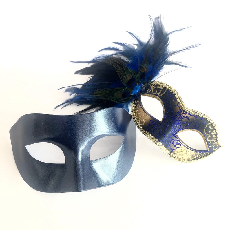 Deep Blue Theme masquerade mask Party Mask Mardi Gras Mask Masquerade Mask Red Flower Mask