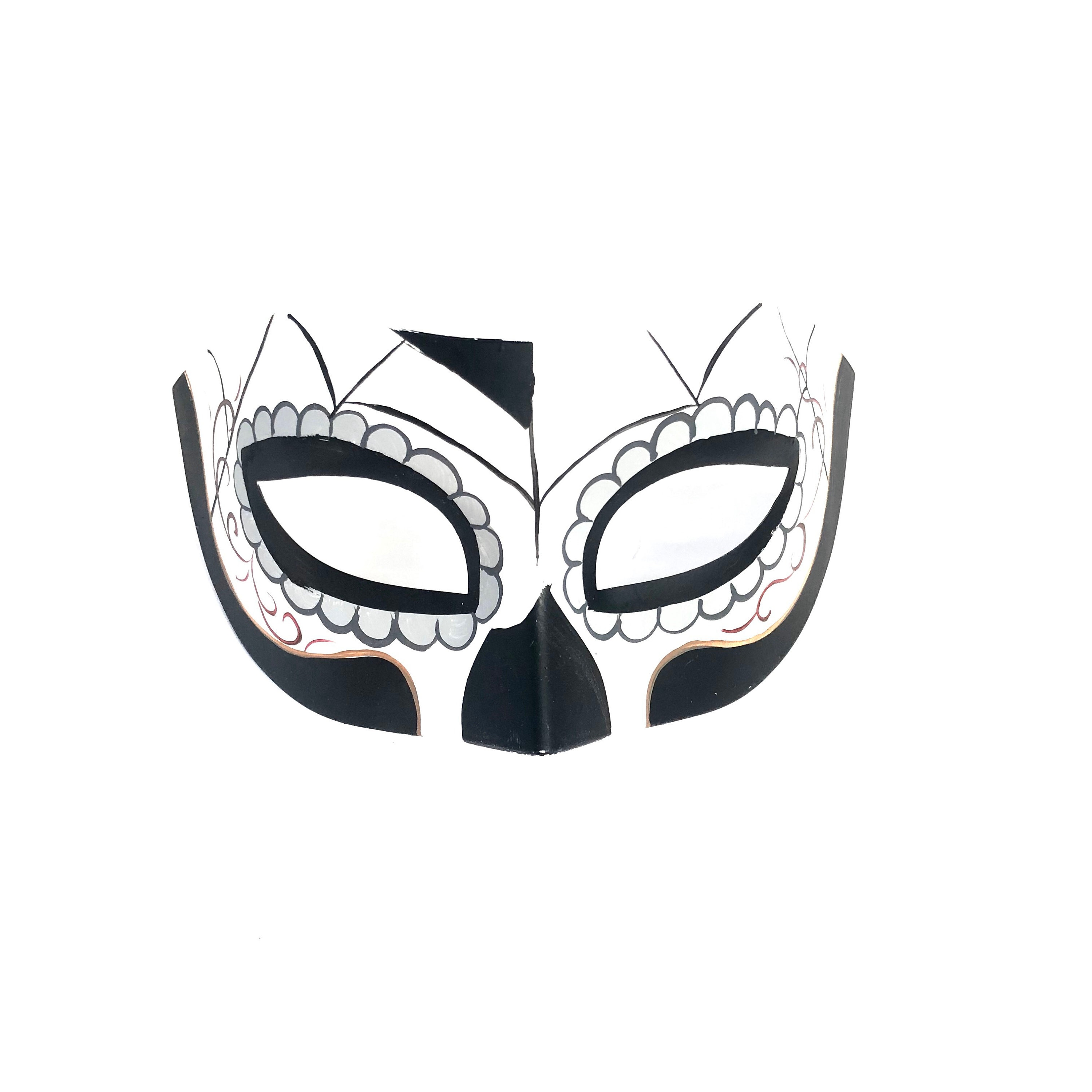 Cat Masquerade Masks Gatto Cat Day of The Dead Mask | Dia de Los Muertos Masquerade Mask M9461 Black by Beyond Masquerade