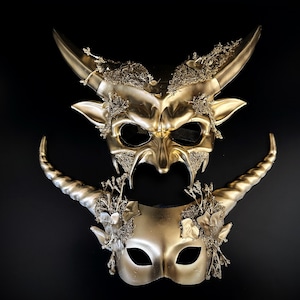 Masquerade Mask couples Devil Masks Mythical masks Goblin Mask Woodland Creature Mask Horned Creatures Halloween Masks