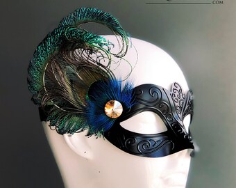 未使用・箱入　Baccarat　バカラ　仮面舞踏会　マスカレード　ピエロ ジョーカーピエロマスク：ベルを備えた男性のための華やかなベネチアン