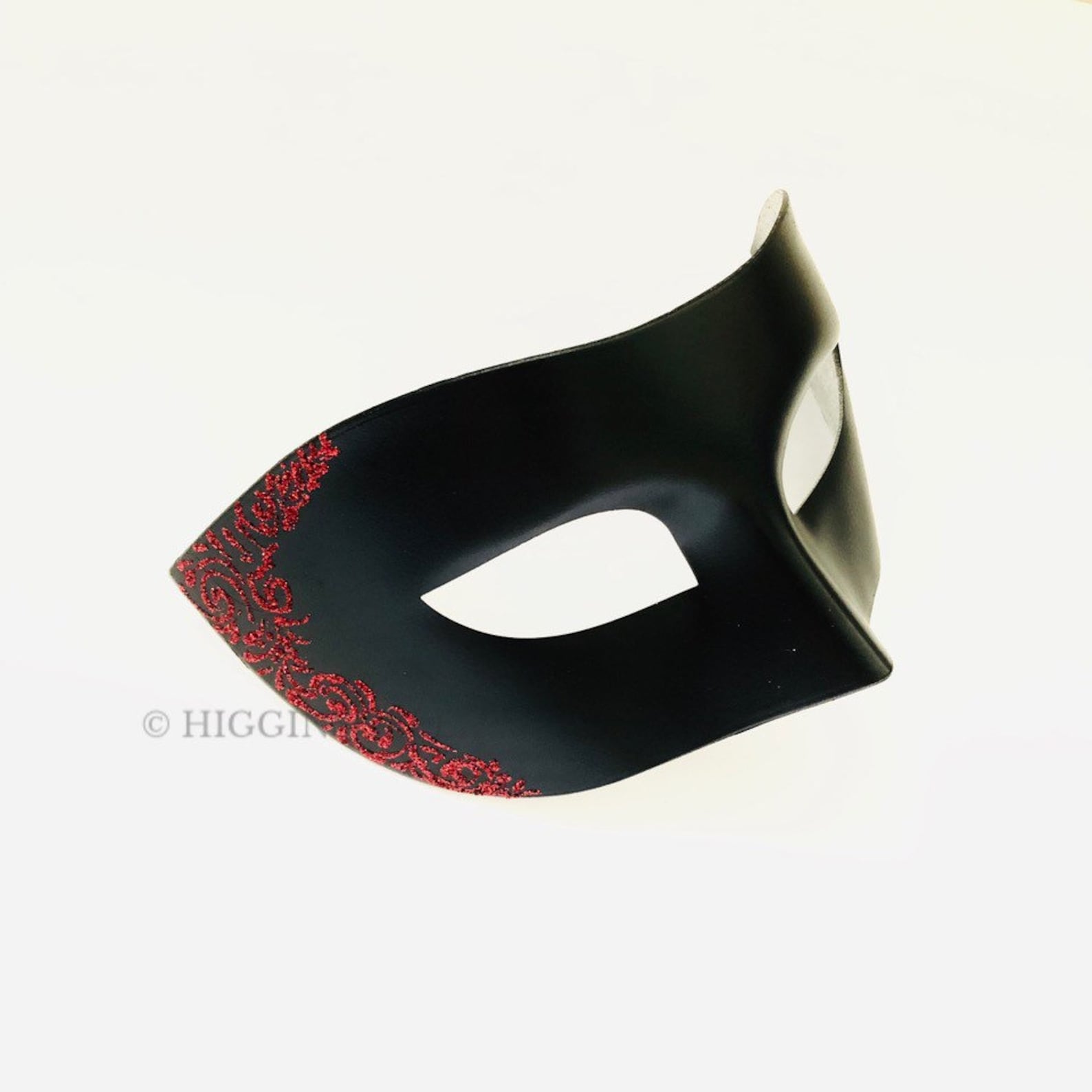 Mens Masquerade Mask Red Black Mens Masquerade Mask Red Mens Etsy