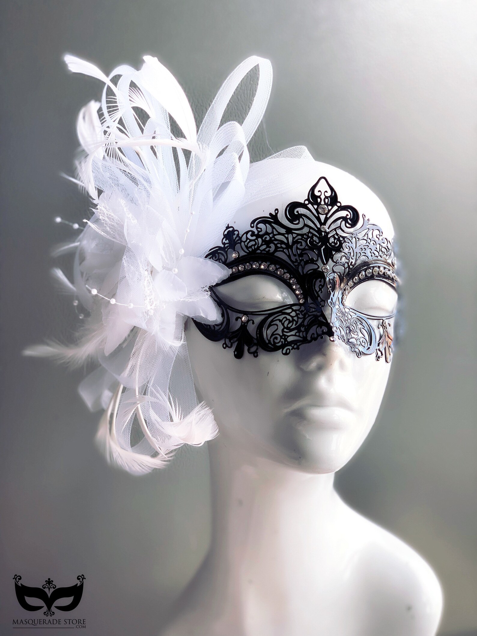 Black Metal Masquerade Mask Womens Masquerade Mask Etsy