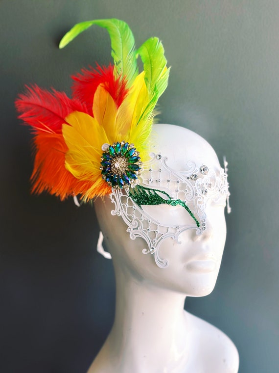 Bird Feather Mask & Beak Turquoise Eye Masks Unisex Bird Feather Mask & Beak Turquoise Eye Masks Unisex